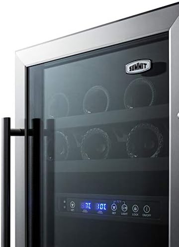 Summit 18” Wine Cellar, Stainless Steel- SWC182Z | 28 Bottle Capacity, Commercially Approved, 3.3 cu.ft.Capacity, Built-In