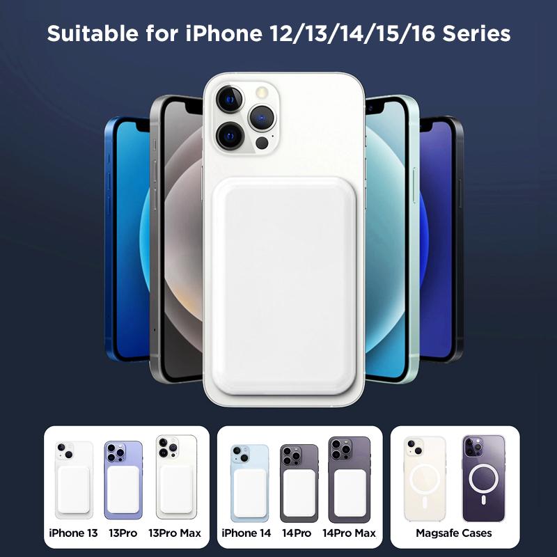 5000mAh Magnetic Power Bank for iPhone 12–17 Series, Works Best with MagSafe Case or No Case, Portable Wireless Charger fathersdaygift