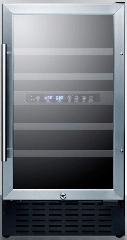 Summit 18” Wine Cellar, Stainless Steel- SWC182Z | 28 Bottle Capacity, Commercially Approved, 3.3 cu.ft.Capacity, Built-In