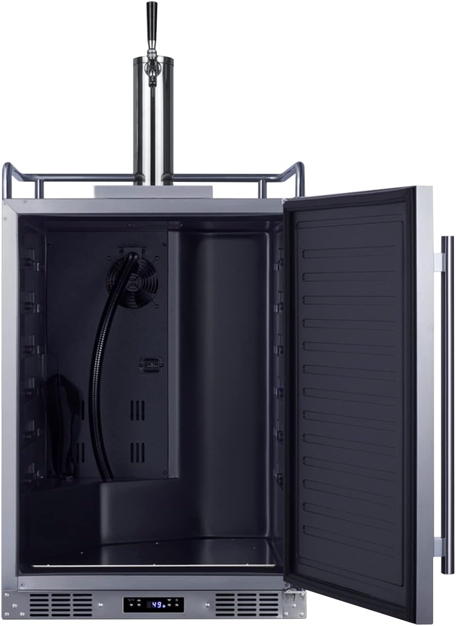 Summit 24" Outdoor Beer Kegerator, Stainless Steel - SBC683OS | 5.6 cu.ft Interior, Weatherproof, Complete tap kit, Included