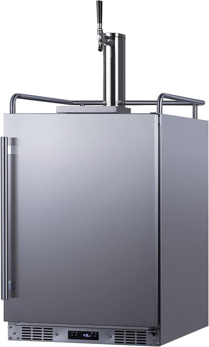 Summit 24" Outdoor Beer Kegerator, Stainless Steel - SBC683OS | 5.6 cu.ft Interior, Weatherproof, Complete tap kit, Included