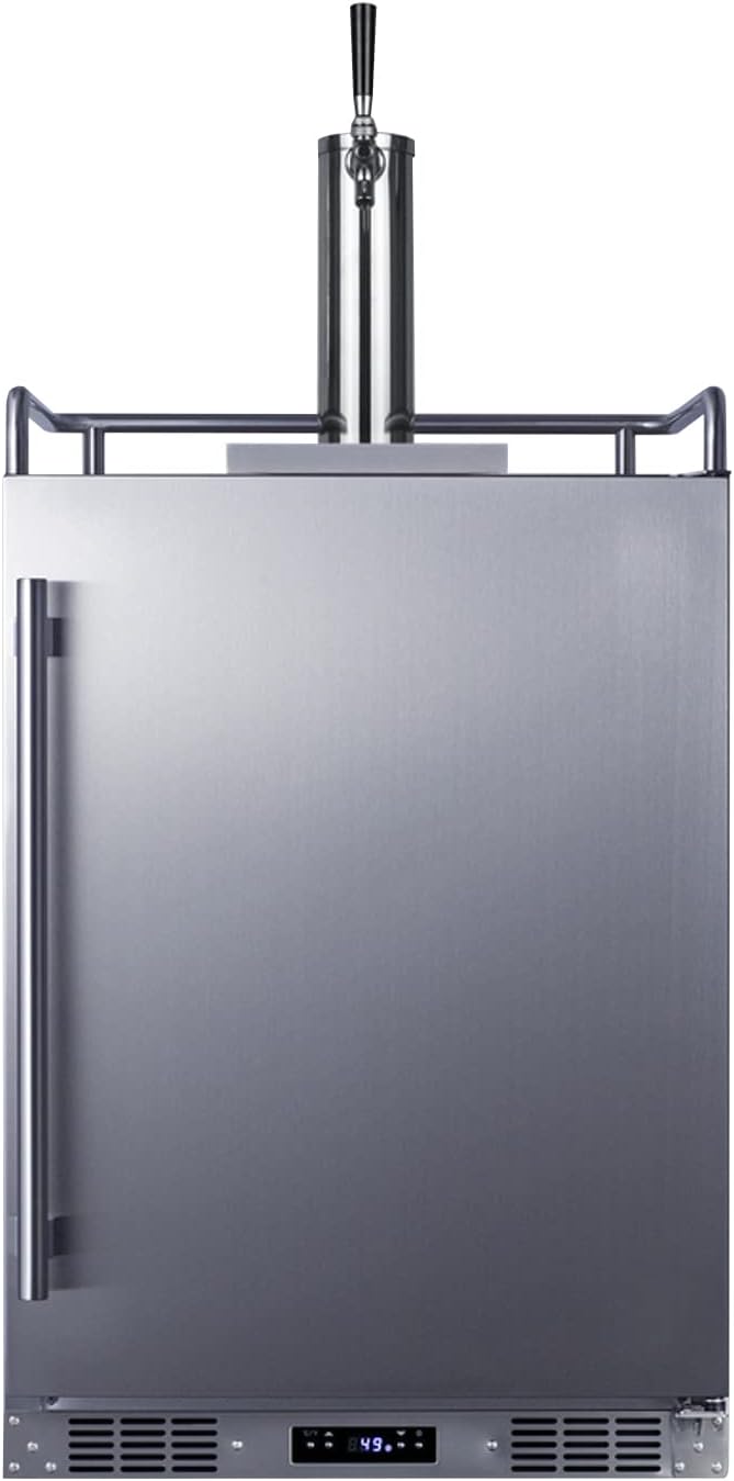 Summit 24" Outdoor Beer Kegerator, Stainless Steel - SBC683OS | 5.6 cu.ft Interior, Weatherproof, Complete tap kit, Included