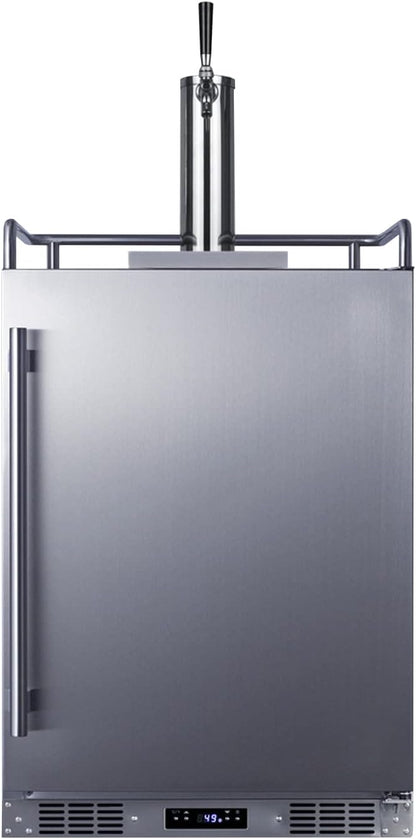 Summit 24" Outdoor Beer Kegerator, Stainless Steel - SBC683OS | 5.6 cu.ft Interior, Weatherproof, Complete tap kit, Included