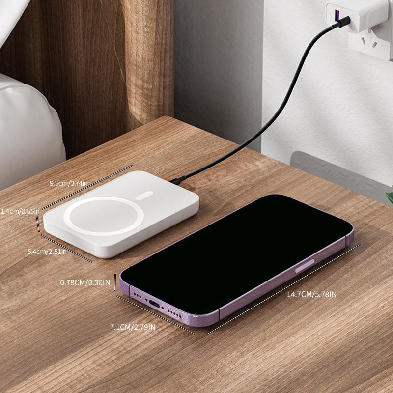 5000mAh Magnetic Power Bank for iPhone 12–17 Series, Works Best with MagSafe Case or No Case, Portable Wireless Charger fathersdaygift
