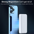 5000mAh Magnetic Power Bank for iPhone 12–17 Series, Works Best with MagSafe Case or No Case, Portable Wireless Charger fathersdaygift
