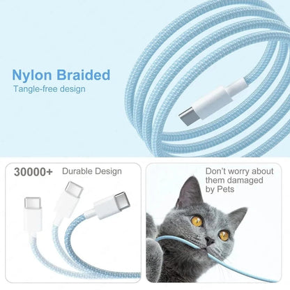 IPhone 16 15 Pro Max USB-C to USB-C Cable Fast Charger lot Type C Charging Cord