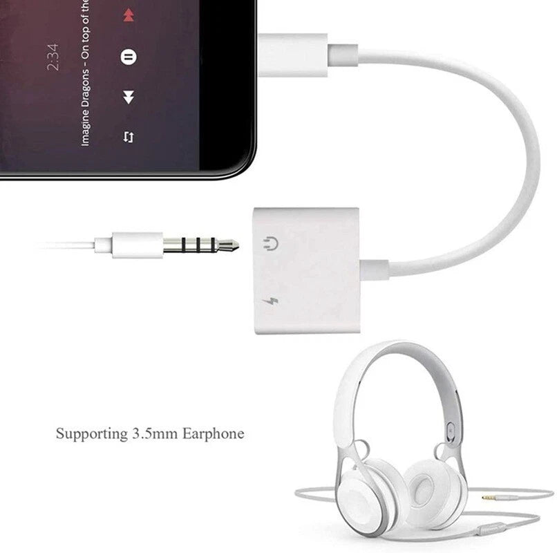 For iPhone 14 13 12 11 Pro to3.5mm AUX Headphone Jack Adapter Audio Splitter lot