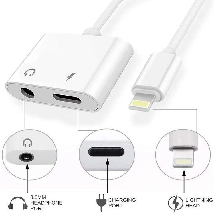 For iPhone 14 13 12 11 Pro to3.5mm AUX Headphone Jack Adapter Audio Splitter lot
