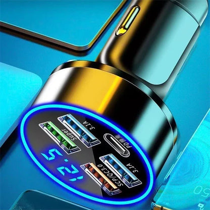 5 USB Port Super Fast Car Charger Adapter for iPhone Samsung Android Phone LOT
