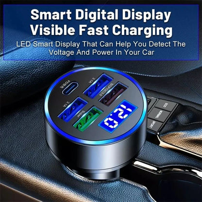 5 USB Port Super Fast Car Charger Adapter for iPhone Samsung Android Phone LOT