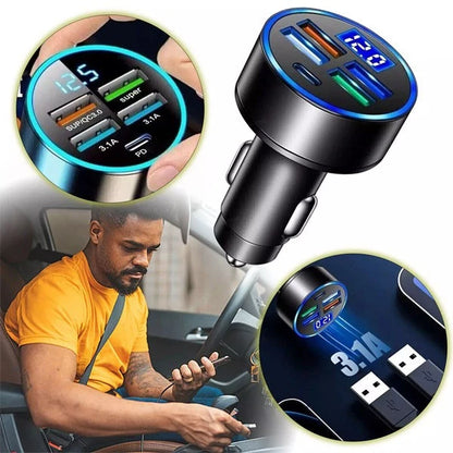 5 USB Port Super Fast Car Charger Adapter for iPhone Samsung Android Phone LOT