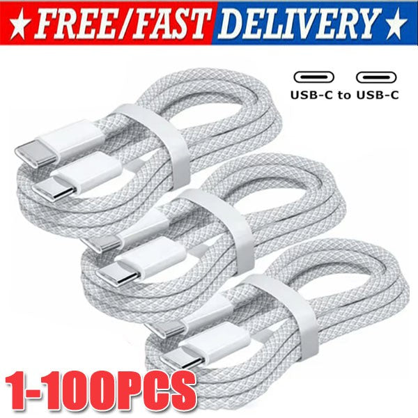 IPhone 16 15 Pro Max USB-C to USB-C Cable Fast Charger lot Type C Charging Cord