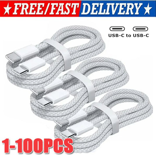 IPhone 16 15 Pro Max USB-C to USB-C Cable Fast Charger lot Type C Charging Cord