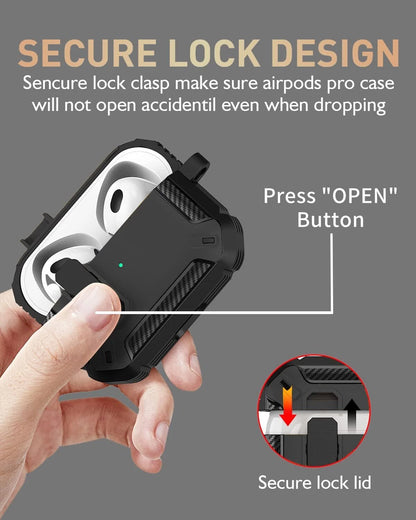 Protective Case For Apple AirPods 1/2/3 Pro Cover Keychain Clip Shockproof New