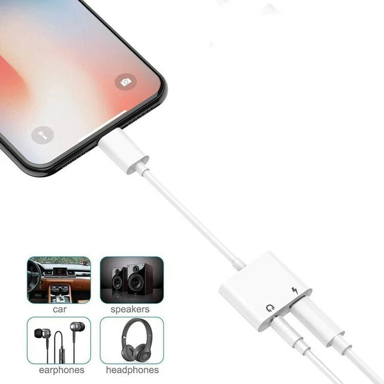 For iPhone 14 13 12 11 Pro to3.5mm AUX Headphone Jack Adapter Audio Splitter lot