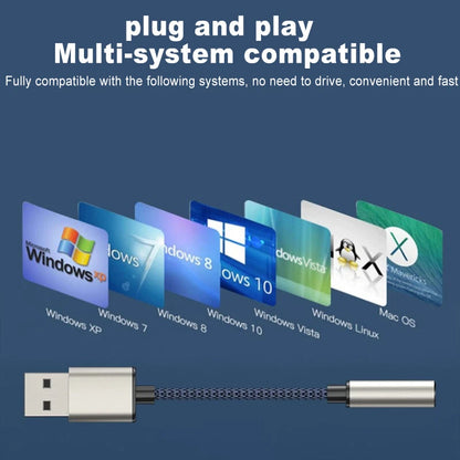New USB Type A To 3.5mm AUX Female Audio Headphone Jack Cable Adapter Lot