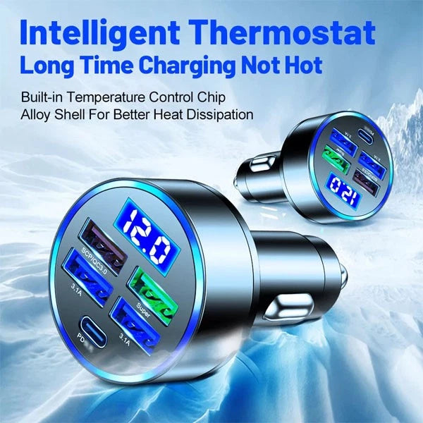 5 USB Port Super Fast Car Charger Adapter for iPhone Samsung Android Phone LOT