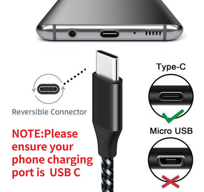 Braided USB C Type-C Fast Charging Data SYNC Charger Cable Cord 3/6/10FT Lot