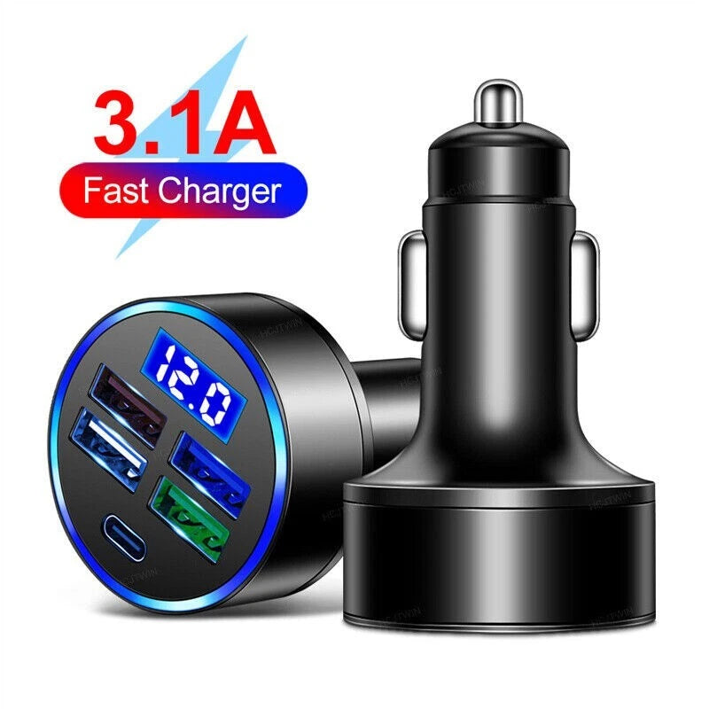 5 USB Port Super Fast Car Charger Adapter for iPhone Samsung Android Phone LOT