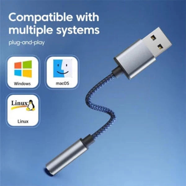New USB Type A To 3.5mm AUX Female Audio Headphone Jack Cable Adapter Lot