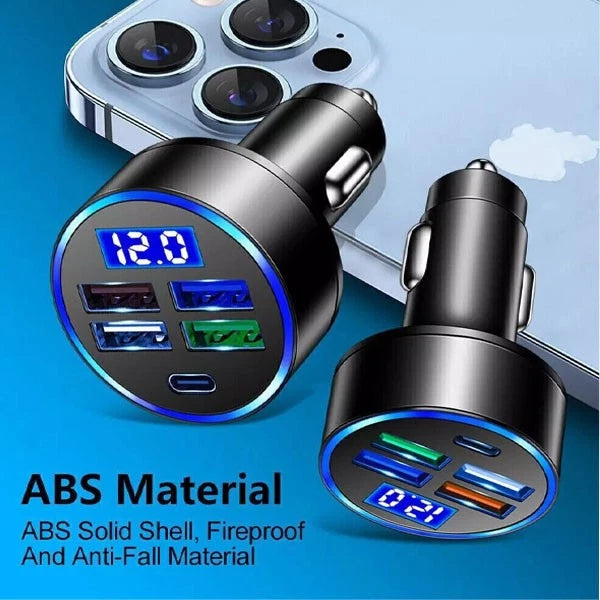 5 USB Port Super Fast Car Charger Adapter for iPhone Samsung Android Phone LOT