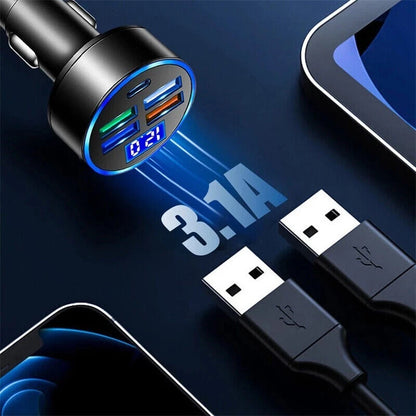 5 USB Port Super Fast Car Charger Adapter for iPhone Samsung Android Phone LOT