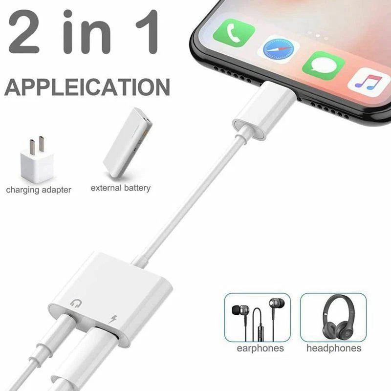 For iPhone 14 13 12 11 Pro to3.5mm AUX Headphone Jack Adapter Audio Splitter lot