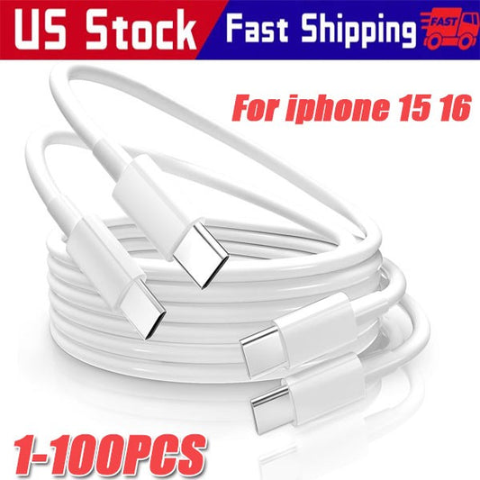 For Samsung iPhone 15 16 Pro Max 60W USB-C to USB C Cable Fast Charger Cord Lot