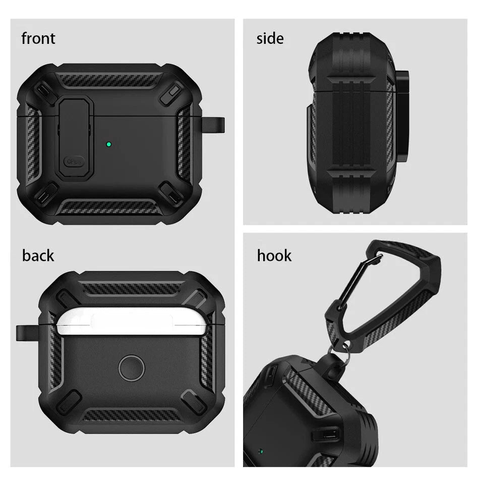 Protective Case For Apple AirPods 1/2/3 Pro Cover Keychain Clip Shockproof New